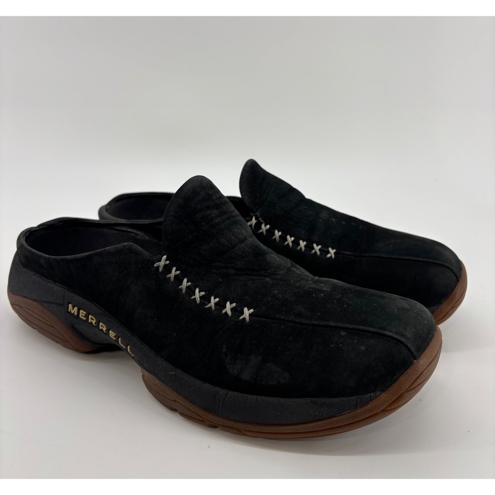 Merrell Primo Seam Clogs Women's 9 Black Oyster Suede Mules